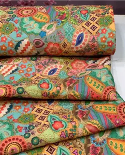 مانتو ابریشم سوزندوزی هندی