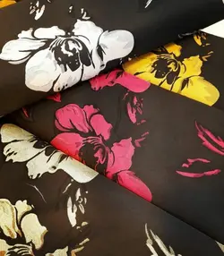 مانتو ژاکارد مشکی گلدار ترک