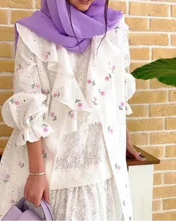 مانتو مزونی شیک و بهاره تور و سوزن دوزی و کرپ اورجینال ترک