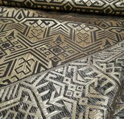 مانتو ژاکارد آبی مجلسی طرحدار ترک