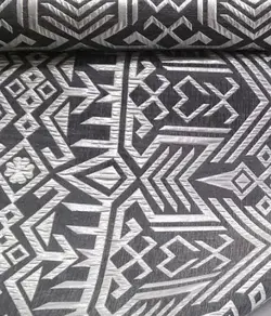 مانتو ژاکارد آبی مجلسی طرحدار ترک