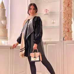 پالتو چرم مخملی پولکی اورجینال ترک