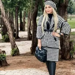 ست پالتو و کلاه پشم پیردوپل اورجینال ترک