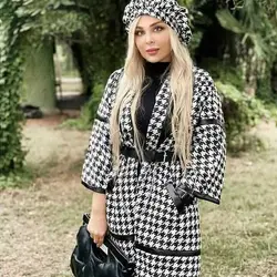 ست پالتو و کلاه پشم پیردوپل اورجینال ترک