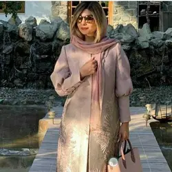 مانتو ژاکارد پنلی لاکچری ترک