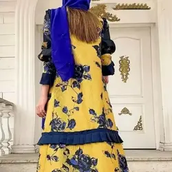 مانتو ژاکارد زرد برجسته ترک