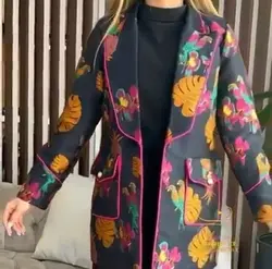 مانتو کتی بهاره ژاکارد اورجینال ترک manto coat jacquard