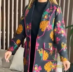 مانتو کتی بهاره ژاکارد اورجینال ترک manto coat jacquard