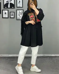 مانتو کرپ و سوزن دوزی هندی