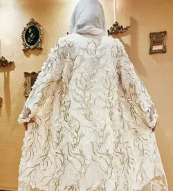 مانتو تور اپلیکه دوزی و کرپ مجلسی زنانه اورجینال ترک