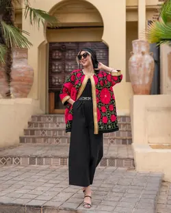 مانتو مخمل سوزندوزی زیبای ترک