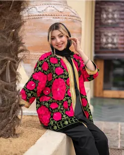 مانتو مخمل سوزندوزی زیبای ترک