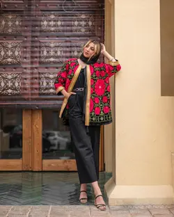 مانتو مخمل سوزندوزی زیبای ترک