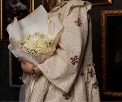 مانتو لینن شیک هندی پولک دوزی manto linen