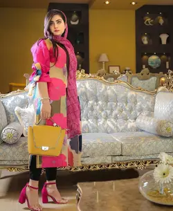 مانتو ژاکارد ارگانزا قرمز طرحدار ترک