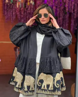 مانتو خفن و شیک سوزندوزی هندی و خامه دوزی