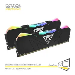 رم پاتریوت Viper RGB 16GB 8GBx2 3200MHz CL16 Black - فروشگاه آنلاین مرکز کامپیوتر