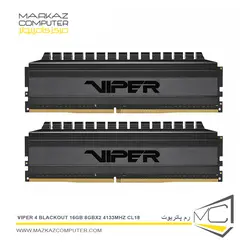 رم پاتریوت Viper 4 Blackout 16GB 8GBx2 4133MHz CL18 - فروشگاه آنلاین مرکز کامپیوتر