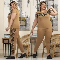 تیشرت و شلوار پلنگی هفتی سایز بزرگ