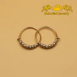 گوشواره حلقه ای گوی طلا - فروشگاه طلا و جواهرات مهرکیش گلد