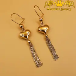 گوشواره آویز قلب طلا - فروشگاه طلا و جواهرات مهرکیش گلد