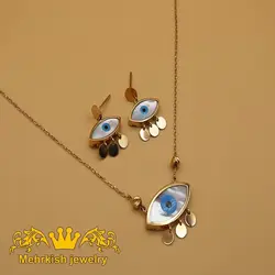 نیم ست چشم نظر طلا - فروشگاه طلا و جواهرات مهرکیش گلد