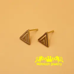 گوشواره مثلث طلا - فروشگاه طلا و جواهرات مهرکیش گلد