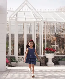 پیراهن جین نازک دامن سه طبقه ترنم