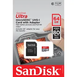 مموری و کارت حافظه سن دیسک میکرو اس دی SanDisk Micro SD 64GB Ultra