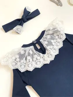 زیردکمه یقه توردار و تل