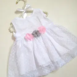 پیراهن تورخالدار سه گل