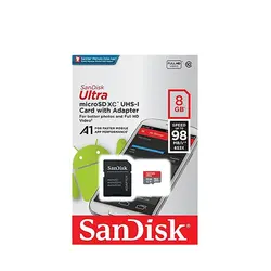 کارت حافظه MicroSDXC سن دیسک مدل Ultra A1 کلاس 10 سرعت 98MBps با ظرفیت 8 گیگابایت