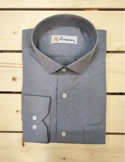 پیراهن مجلسی راه راه حریر دو میل طوسی