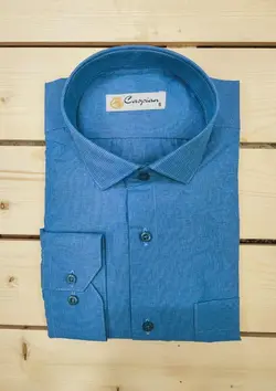 پیراهن مجلسی راه راه حریر دو میل آبی