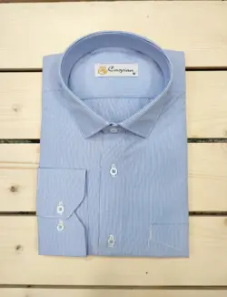 پیراهن مجلسی راه راه حریران دو میل آبی