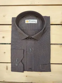 پیراهن مجلسی چهارخانه حریران ریز قهوه ای