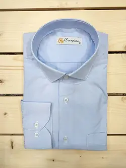 پیراهن مجلسی راه راه حریران دو میل آبی روشن