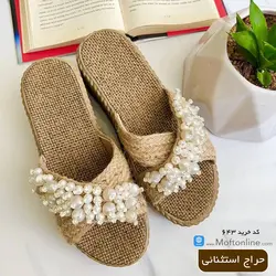 صندل لژدار کنفی مرواریدی کد 643
