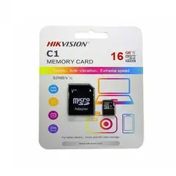 کارت حافظه microSDHC هایک ویژن مدل C1 کلاس 10 استاندارد UHS-I سرعت 92MBps ظرفیت 16 گیگابایت به همراه آداپتور SD