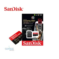 کارت حافظه microSDXC سن دیسک مدل Extreme PRO کلاس A2 استاندارد UHS-I U3 سرعت 170MBs ظرفیت 64 گیگابایت به همراه آداپتور SD