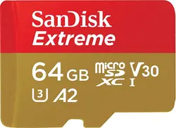 کارت حافظه microSDXC سن دیسک مدل Extreme کلاس A2 استاندارد UHS-I U3 سرعت 160MBps ظرفیت 64 گیگابایت