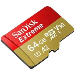 کارت حافظه microSDXC سن دیسک مدل Extreme کلاس A2 استاندارد UHS-I U3 سرعت 160MBps ظرفیت 64 گیگابایت