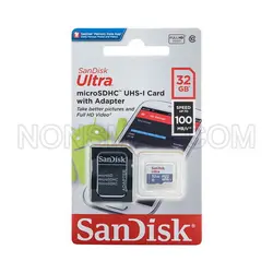 کارت حافظه microSDXC سن دیسک مدل Ultra کلاس 10 استاندارد UHS-I سرعت 100MBps ظرفیت 32 گیگابایت به همراه آداپتور SD