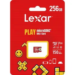 کارت حافظه microSDXC لکسار مدل PLAY کلاس 10 U3 استاندارد UHS-I سرعت 150MBps ظرفیت 256 گیگابایت