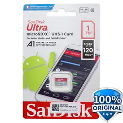 کارت حافظه microSDXC سن دیسک مدل Ultra A1 کلاس 10 استاندارد UHS-I سرعت 120MBps ظرفیت 1 ترابایت