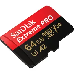 کارت حافظه microSDXC سن دیسک مدل Extreme PRO کلاس A2 استاندارد UHS-I U3 سرعت 170MBps ظرفیت 64 گیگابایت