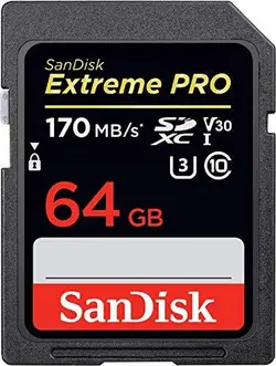 کارت حافظه SDXC سن دیسک مدل Extreme Pro V30 کلاس 10 استاندارد UHS-I U3 سرعت 170MBps ظرفیت 64 گیگابایت