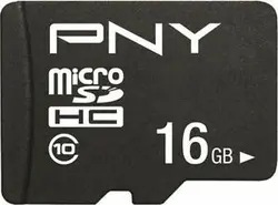 کارت حافظه microSDHC پی ان وای  کلاس 10 استاندارد UHS-I U1 سرعت 100MBs ظرفیت 16 گیگابایت به همراه آداپتور SD