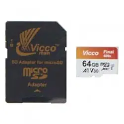 کارت حافظه microSDXC ویکومن مدل 600x plus کلاس 10 استاندارد UHS-I U3 سرعت 90MBs ظرفیت 64 گیگابایت به همراه آداپتور SD