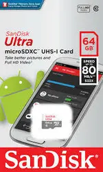 کارت حافظه microSDXC سن دیسک مدل Ultra کلاس 10 استاندارد UHS-I U1 سرعت 80MBps 533X ظرفیت 64 گیگابایت